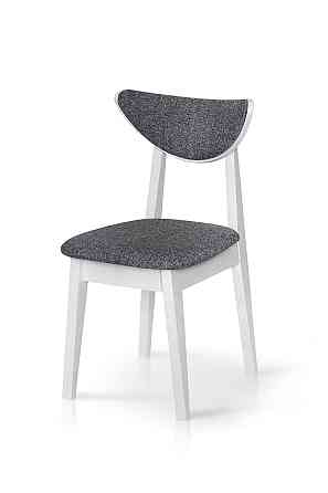 Стілець ОСТІН м'який, білий/сіра тканина Киев