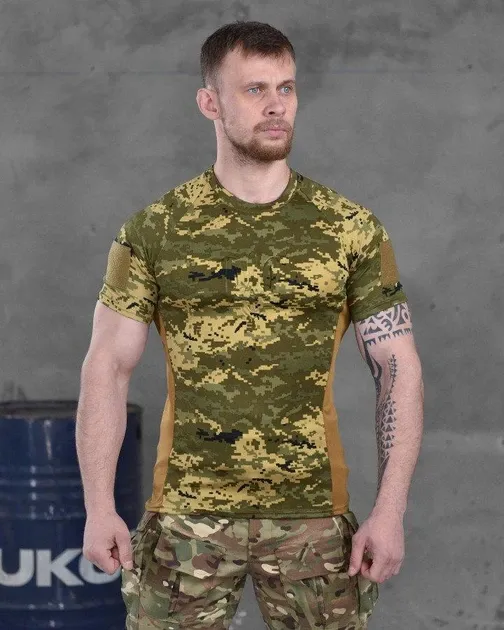 Футболка піксель вставки кайот з гербом 50р Одеса - фото 1