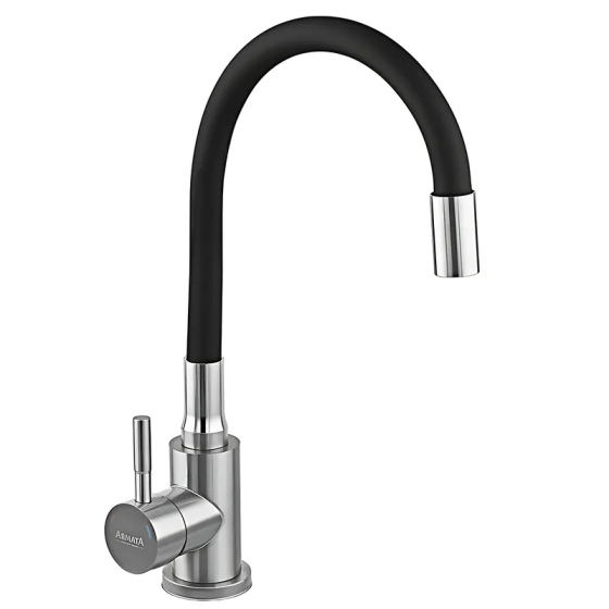 Кухонний змішувач Armata SUS-011 Refl.Black з чорним силіконовим виливом (CH6480) Харків