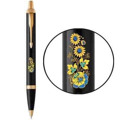 Ручка кулькова Parker IM 17 UKRAINE Black GT BP Квіти + блокнот Parker + подар.упак. GIFT24 (22032b24_T1050u) Вінниця