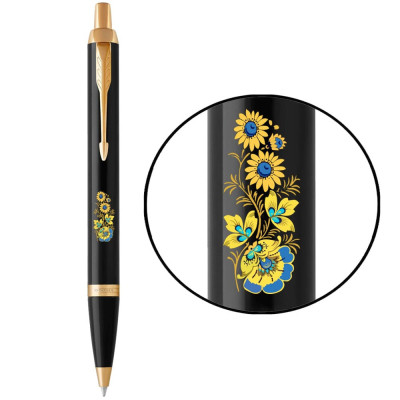 Ручка кулькова Parker IM 17 UKRAINE Black GT BP Квіти + блокнот Parker + подар.упак. GIFT24 (22032b24_T1050u) Вінниця - фото 4