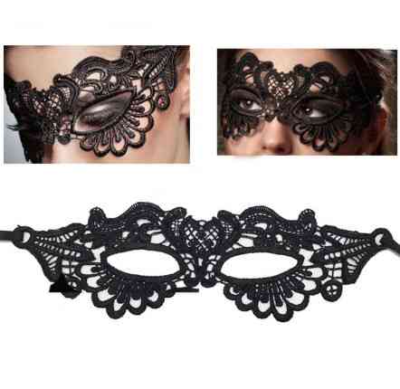 Маска з мереживом маскарадна one size чорний Київ