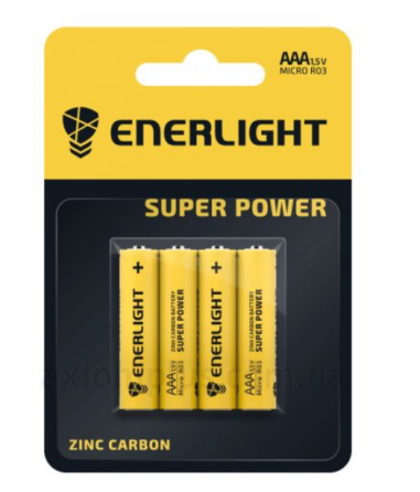 Батарейка сольова AAA/R03 (бл-4шт) Enerlight SuperPower Житомир