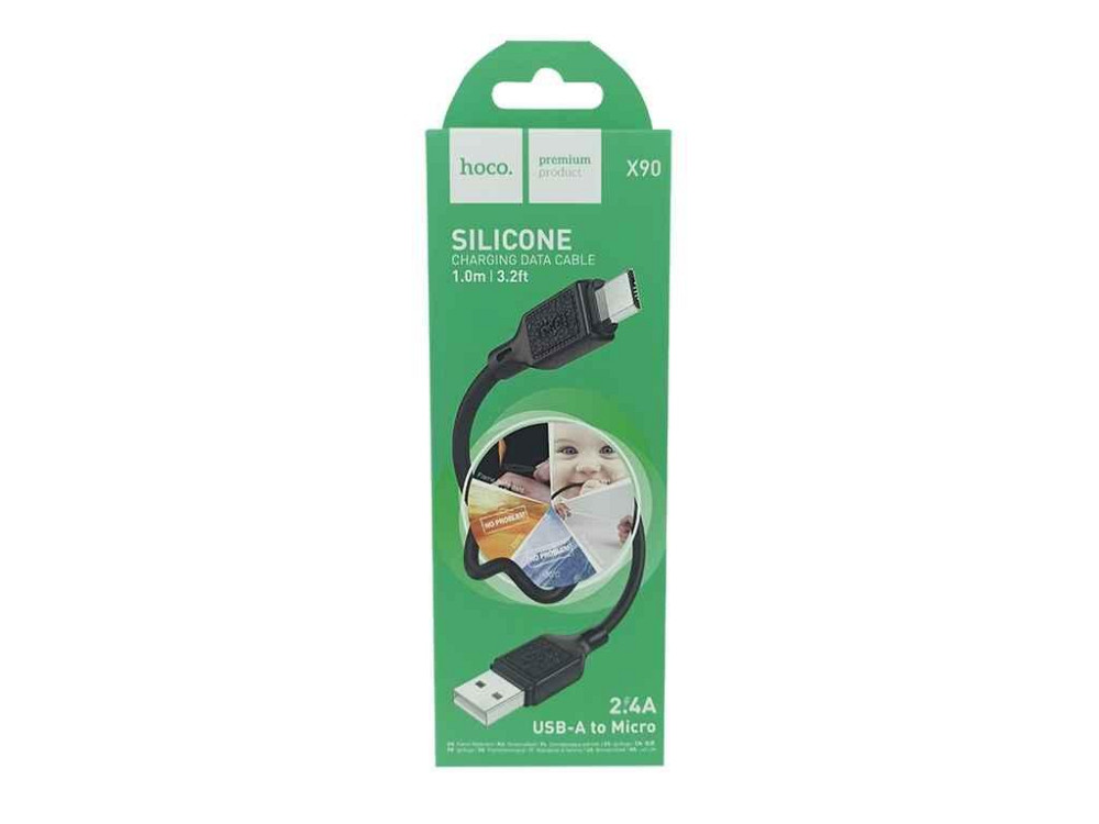 Кабель microUSB X90 силиконовый 1м (37) ТМ Hoco Киев - изображение 1