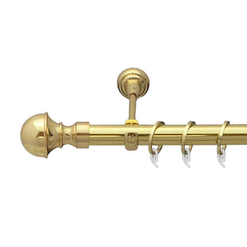 Карниз Orvit Бостон металевий однорядний відкритий гладка труба кільце фасонне металеве  Золото 25 мм 240 см Львов - изображение 1