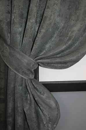 Комплект коротких штор VR-Textil Жакард Sultan XO № 1123ш Жакард Графітовий 130х170 см 2 шт (35-0110) Київ