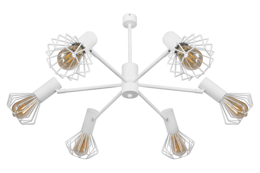 Люстра лофт біла 6 лампи Е27 Diadem NL 22152-6 WH Київ - фото 3