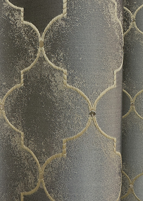 Комплект готовых штор VR-Textil Жаккард SAPFIR № 1755ш Серый с бежевым 150х300 см 2 шт (33-0711) Киев - изображение 8