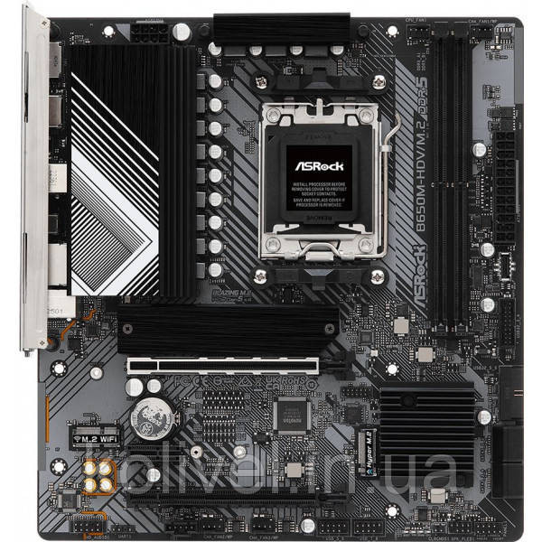 ASRock B650M-HDV/M.2 (AM5/B650, 2*DDR5, PCIex16, DP/HDMI, 4xSATAІІІ, 2xM.2, 2.5GLan, 7.1ch, mATX) Київ - фото 1