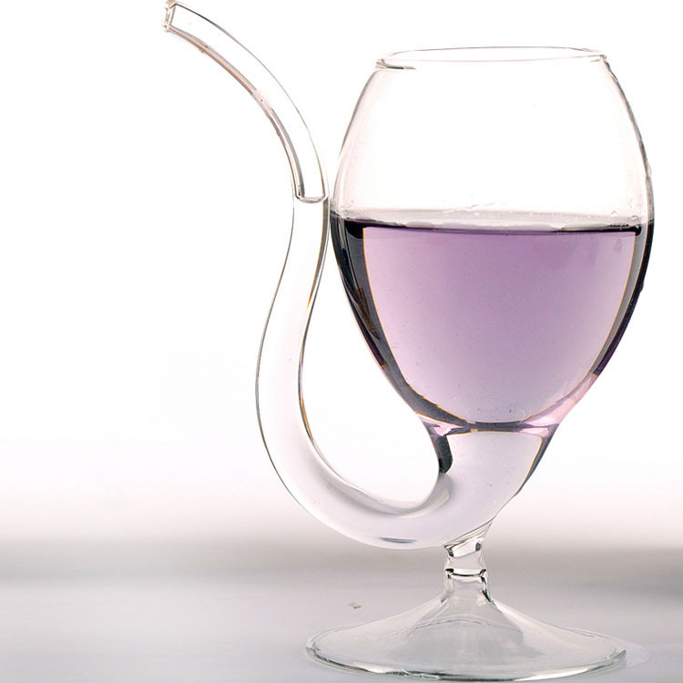 Бокал с трубочкой на классической ножке, бокал для вина с трубкой Вампир Кременчуг - изображение 1