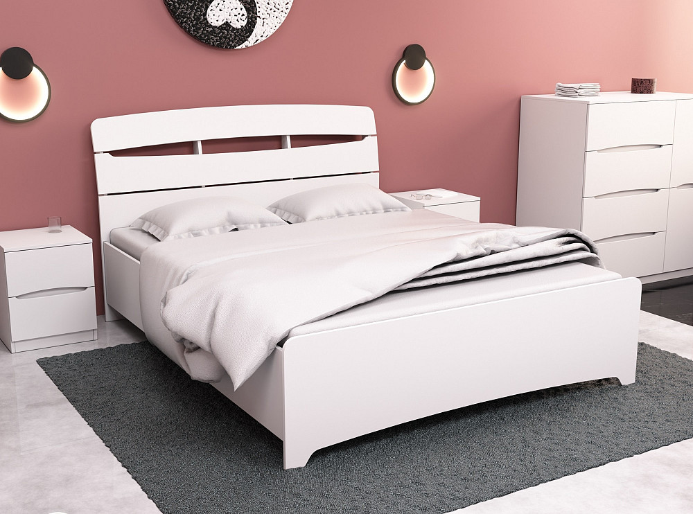 Кровать Дельта двуспальная, Белый, 2132х1450х1070 Львов - изображение 3