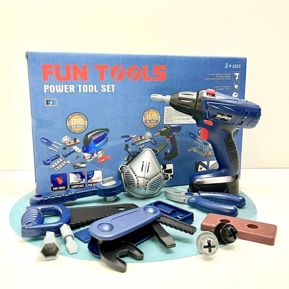 Набір інструментів електродриль та 14 предметів Синій Вид 1 (6801-2-3) Чернігів - фото 1