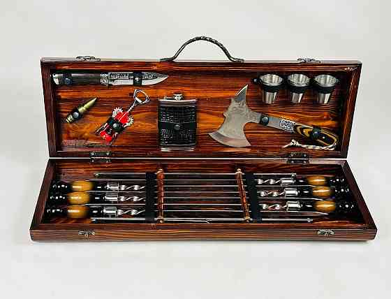 Подарочный набор шампуров в деревянном кейсе ВОЛК HAPPY DAYS Тернополь