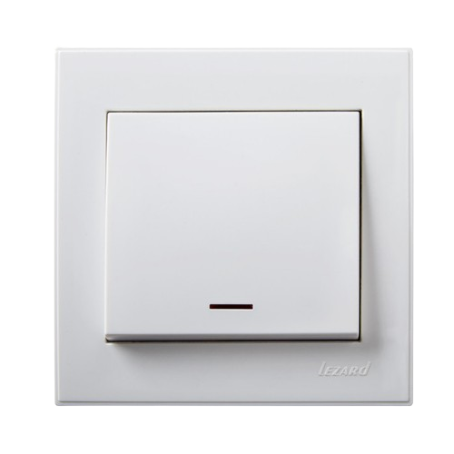 RAIN білий Вимикач внутрішній 1кл з підсвічуванням Лезард Житомир - фото 2