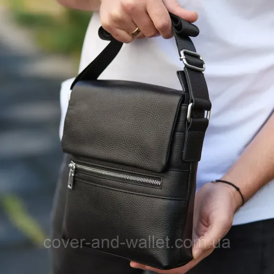 Мужская сумка-мессенджер классического дизайна из натуральной кожи флотар Rekarti 037 Киев