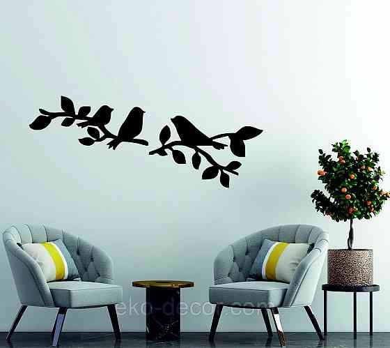 Декоративне настінне Панно  «Птахи» , Декор на стіну 70*27 см, Чорний Київ