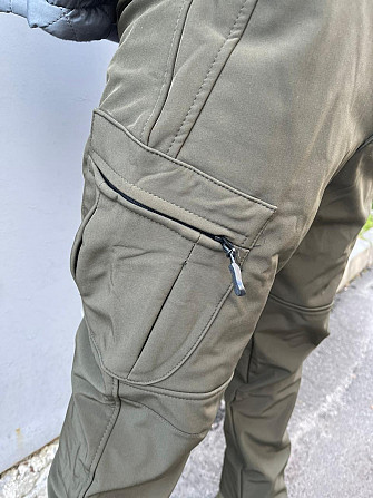 Тактические теплые штаны Softshell Хаки M Винница - изображение 4