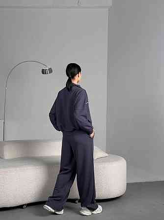 Женский стильный прогулочный оверсайз костюм двойка: кофта и штаны турецкая трехнитка петля пинье Одесса