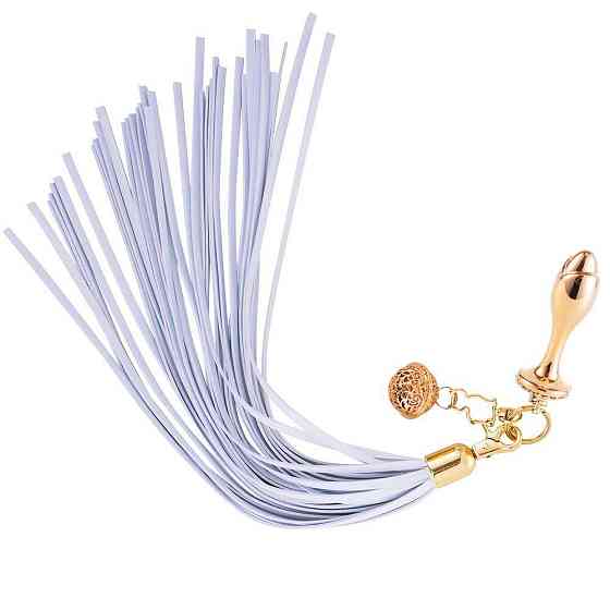 Металева анальна пробка Хвіст поні LOCKINK SEVANDA White Pony-Tail Anal Rose-shape Plug Sex Aura Київ