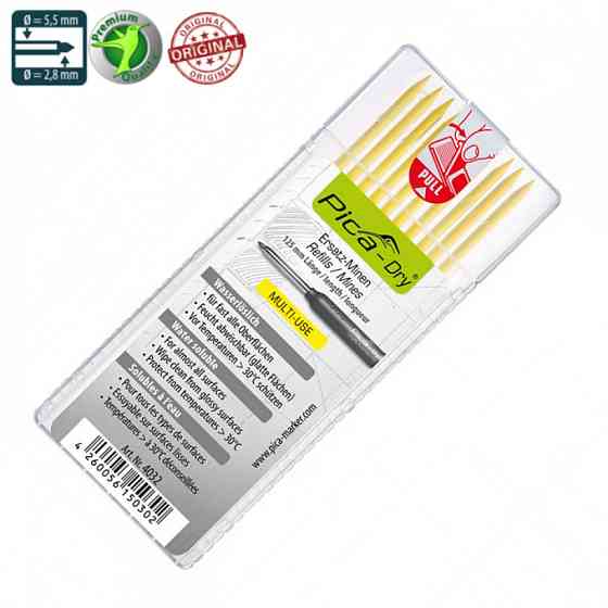Графіти запасні Pica Dry комплект жовтих стрижнів (4032) Одеса