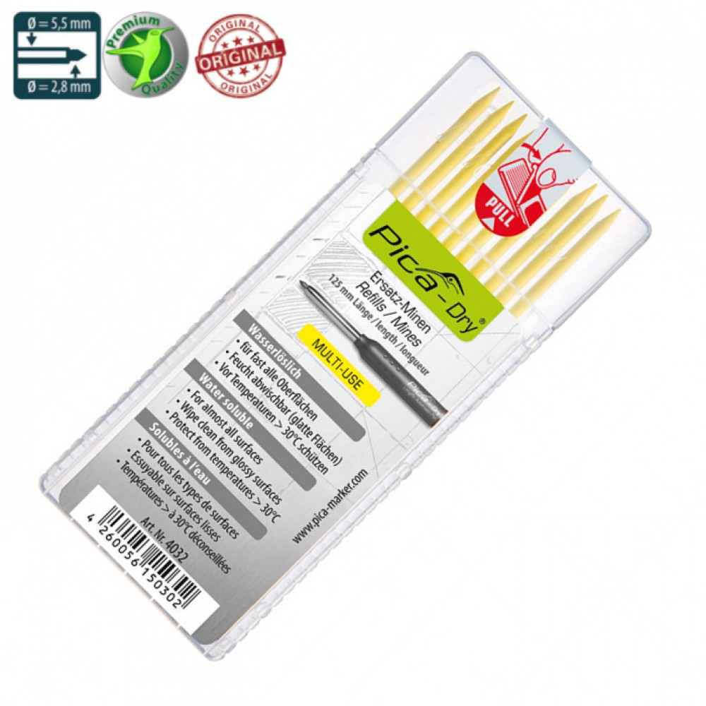 Графіти запасні Pica Dry комплект жовтих стрижнів (4032) Одеса - фото 1