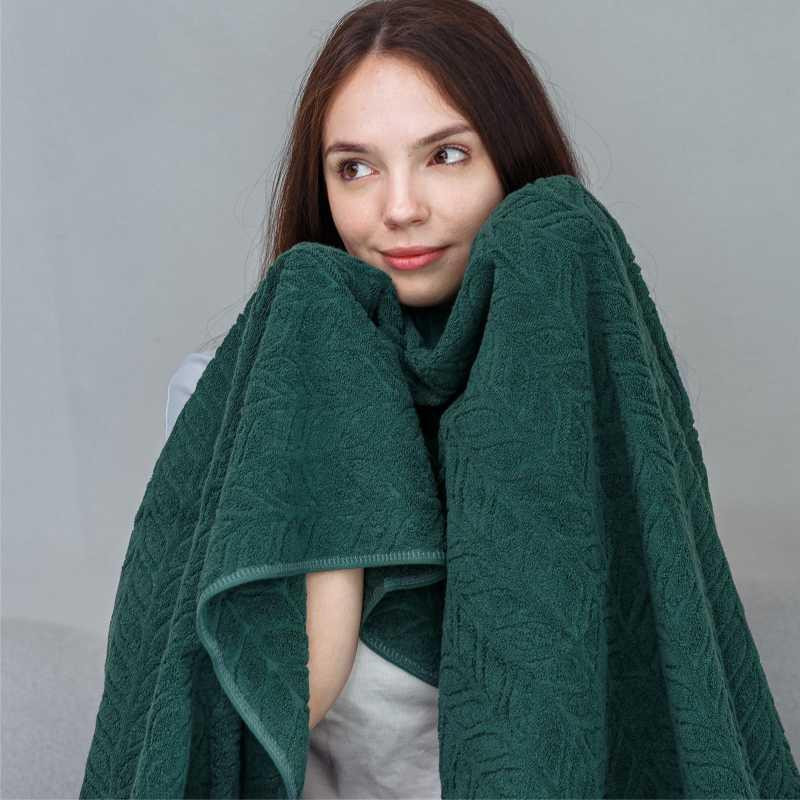 Набор 2 жаккардовых полотенца Lovely Svi для ванной, гостиниц, СПА, в подарок, 70 х 140 см Milano зеленый Киев - изображение 2