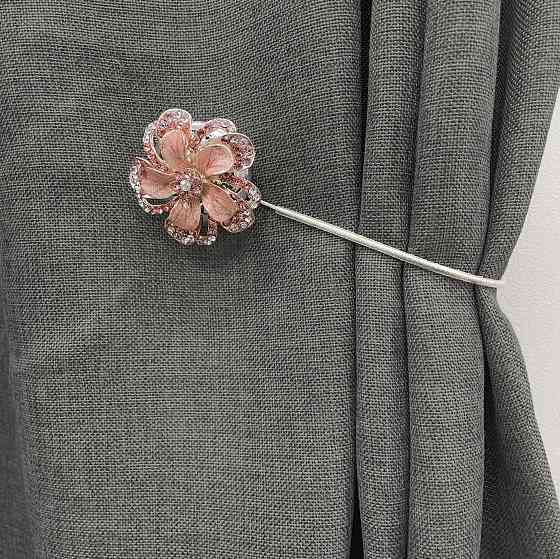 Магніти для штор та гардин "Flowers" набір 2 шт Персиковий (81-208) Київ