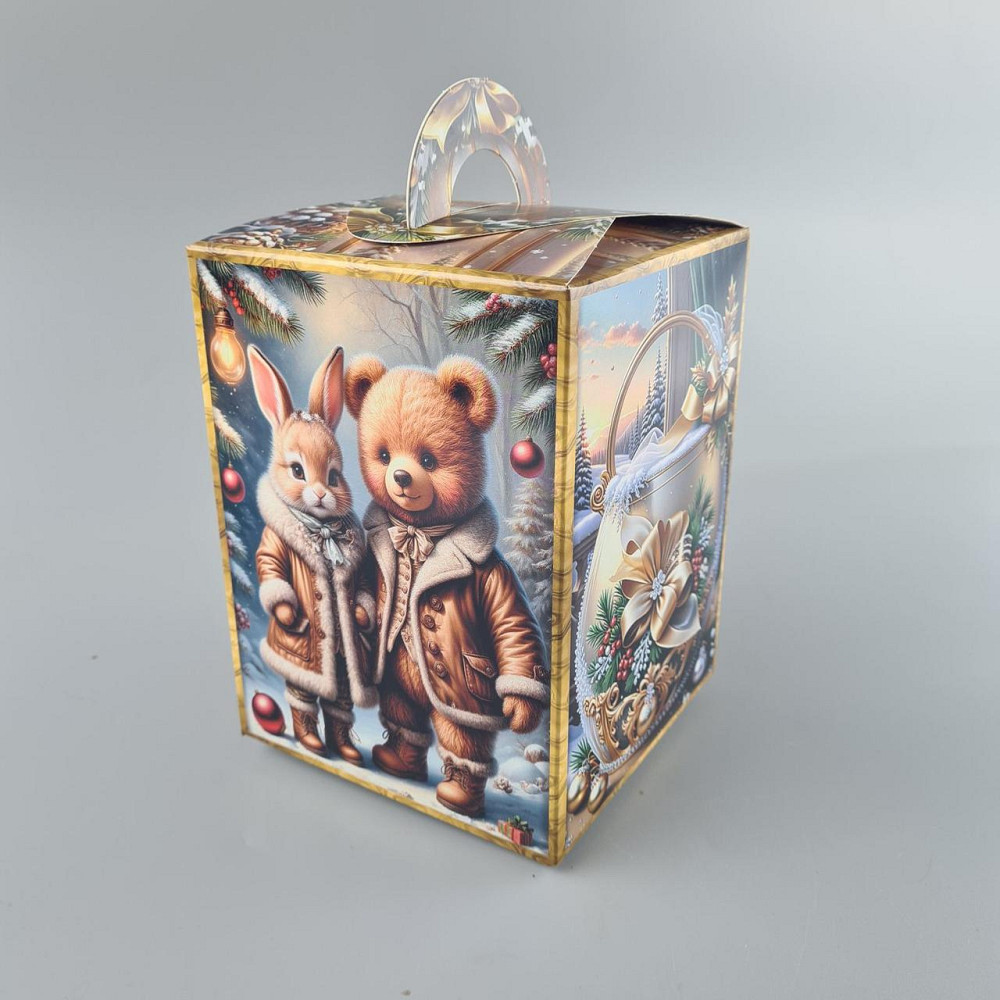 Новогодняя подарочная картонная упаковка для конфет (700грм) №219 