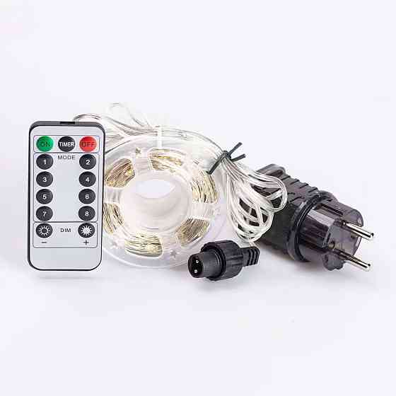 Гірлянда "Роса" на пульті, 50 м, 500 LED, жовтий провод Київ