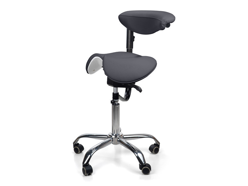 Стілець-сідло для майстра 8016-2, зі спинкою, роздільне сидіння, 3 регулювання Антрацит Київ - фото 3