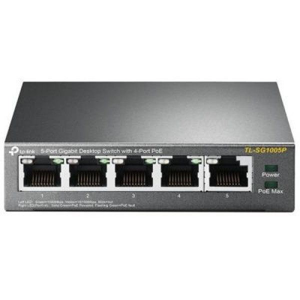 Комутатор TP-Link TL-SG1005P, 5 портовий, 10/100/1000 / POE (TL-SG1005P) Киев - изображение 1