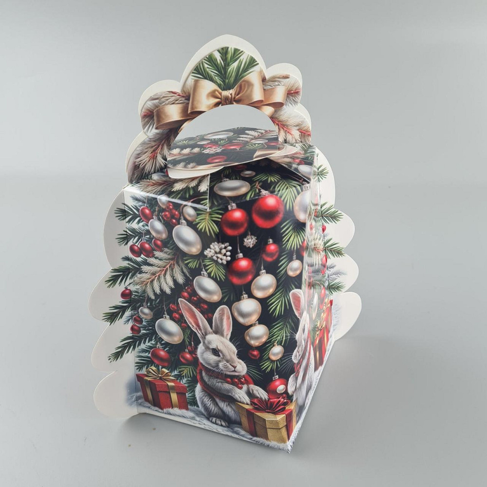 Новогодняя подарочная картонная упаковка для конфет (1000грм) №222 