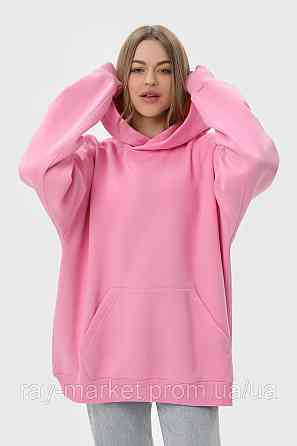 Худі оверсайз жіноче утеплене RAY OVERSIZE рожеве (U0404W-Pink) 2XL/3XL Київ