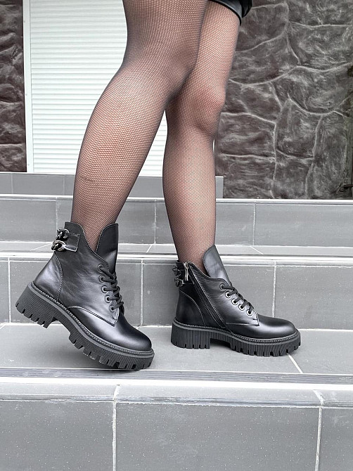 Женские ботинки GREMMY черные натуральная кожа весна-осень высота 13 см (4954) 38р.39р.40р. Коломыя - изображение 8