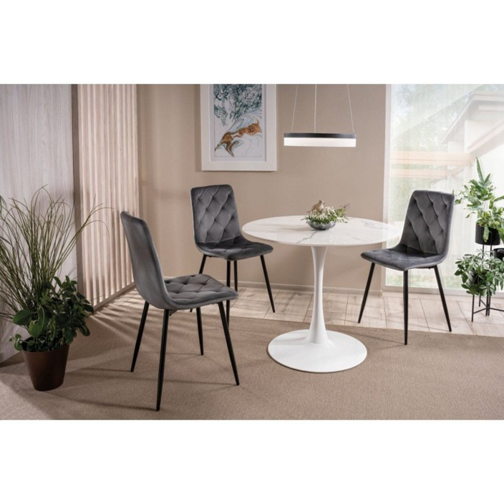 Стілець JERRY VELVET чорний каркас/сірий BL.14 Київ - фото 8