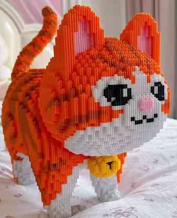 Дитячий конструктор Оранжевий КОТ 9890 блоків котик. Харків