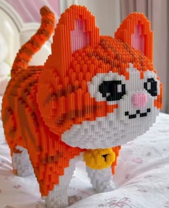 Дитячий конструктор Оранжевий КОТ 9890 блоків котик. Харків - фото 5