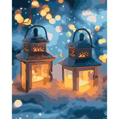 Картина по номерам Santi Ліхтарики у снігу, 40*50см, LED підсвітка (955084) Вінниця