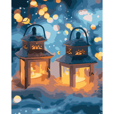 Картина по номерам Santi Ліхтарики у снігу, 40*50см, LED підсвітка (955084) Винница - изображение 1