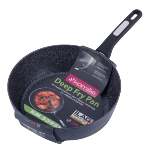 Сковорідка-сотейник d28*8,5см литий алюміній а/п Black marble 5395MR KAMILLE Житомир - фото 3