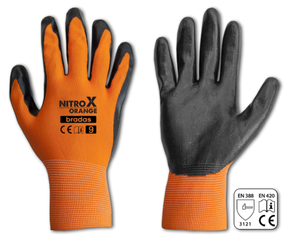 Рукавички захисні NITROX ORANGE нітрил, розмір 10, RWNO10 Київ