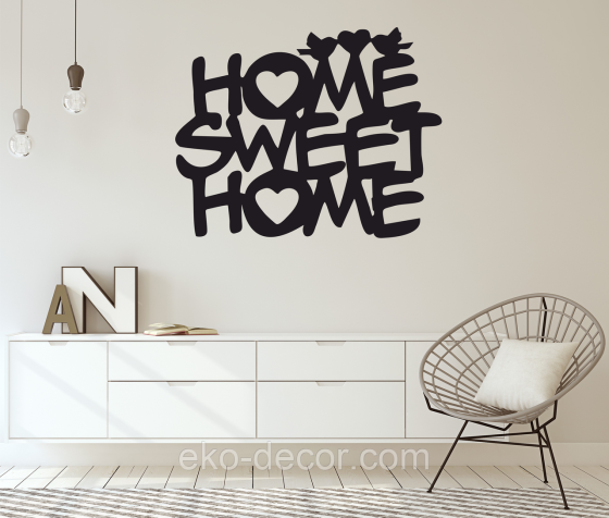 Декоративное настенное Панно «Нome sveet home», Декор на стену 90*71 см, Черный Киев