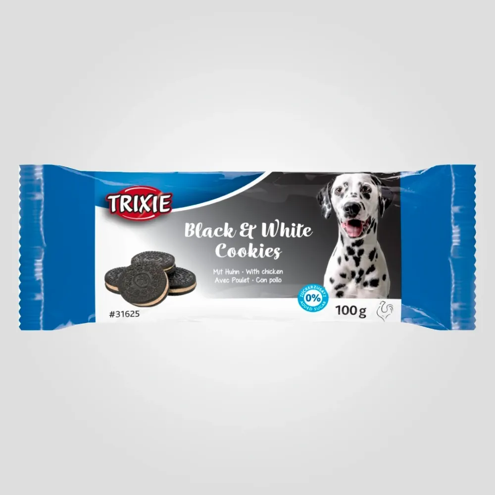 Лакомство Trixie для собак Black & White печенье с курицей 100 г 4 шт d-4 см Винница - изображение 1
