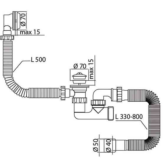 Сифон для ванни Mixxus SV-02-A 1 1/2