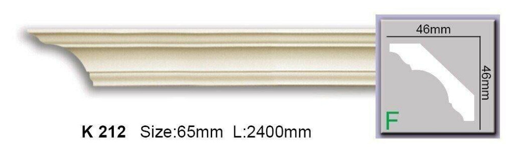 Карниз гладкий поліуретановий Harmony K 212 Дніпро - фото 1