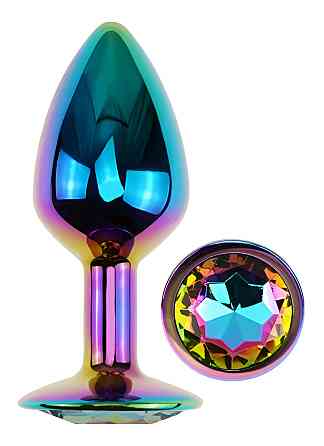 Анальна пробка з кристалом EGZO - Multicolor Round Plug Rainbow size S Sex Aura Київ
