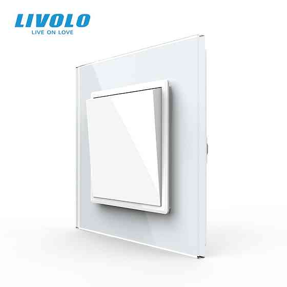 LIVOLO Вимикач універсальний 1-клавішний Livolo білий скло 250В 10А (VL-С7FCMKS-2WP) Коломыя