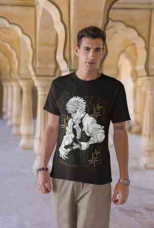 Футболка для мальчика аниме Истребитель демонов оверсайз (рост от 165 до 180 ) Черний AnimeJ0894m Днепр