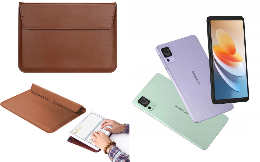 Чохол-конверт VitoCase для Doogee T20 Mini, з функцією підставки для планшета Чорний Коричневий Київ - фото 1