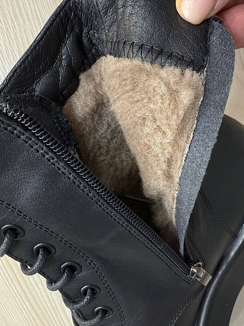 Ботинки женские Hengji 99 кожаные утепленные на меху черные, 38, 24 см Киев - изображение 6